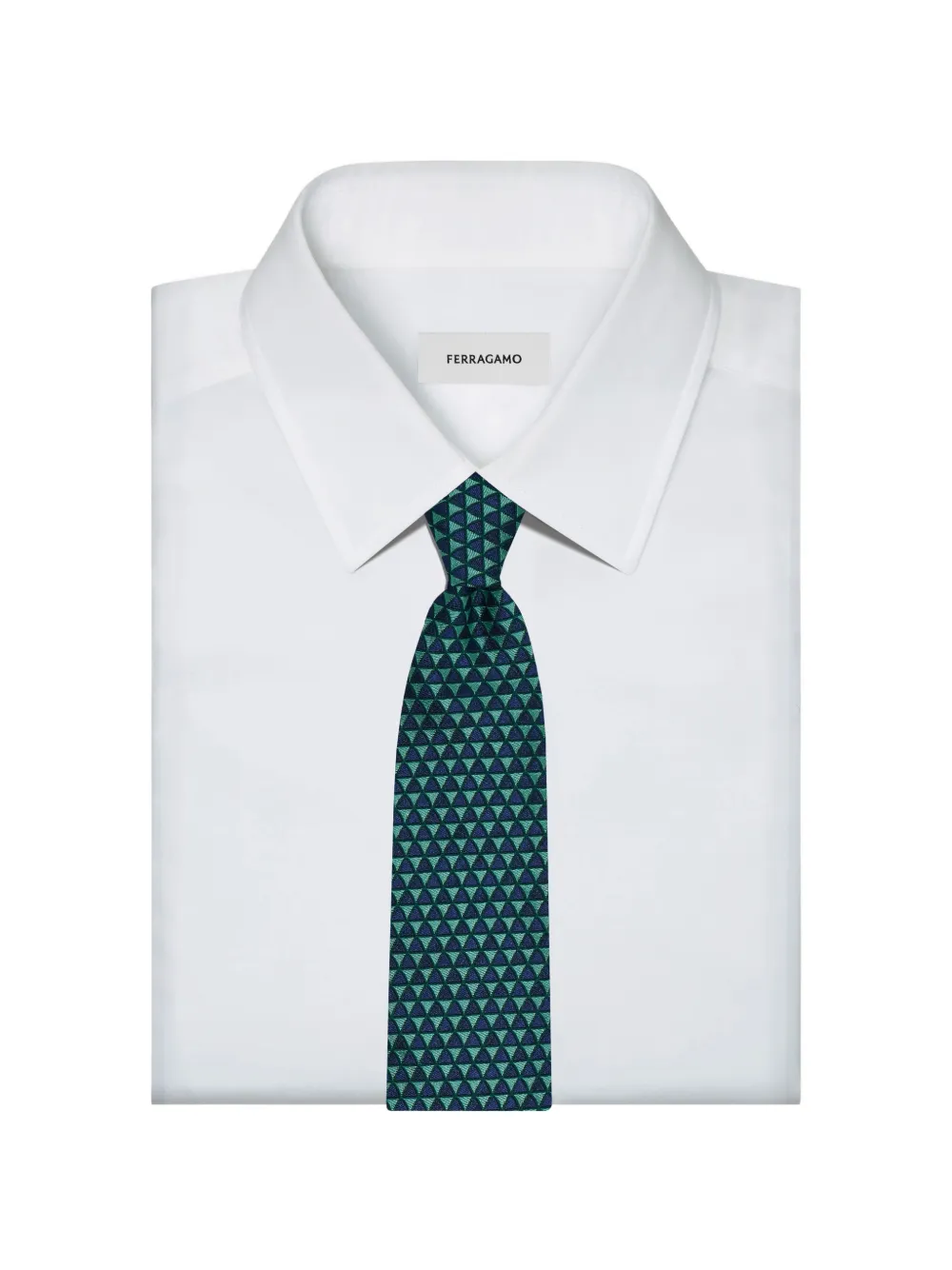 Ferragamo graphic-print jacquard tie Blauw