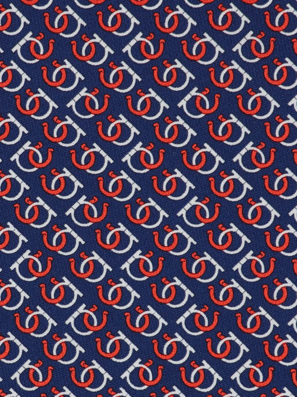 Ferragamo Good Luck print silk tie Blauw