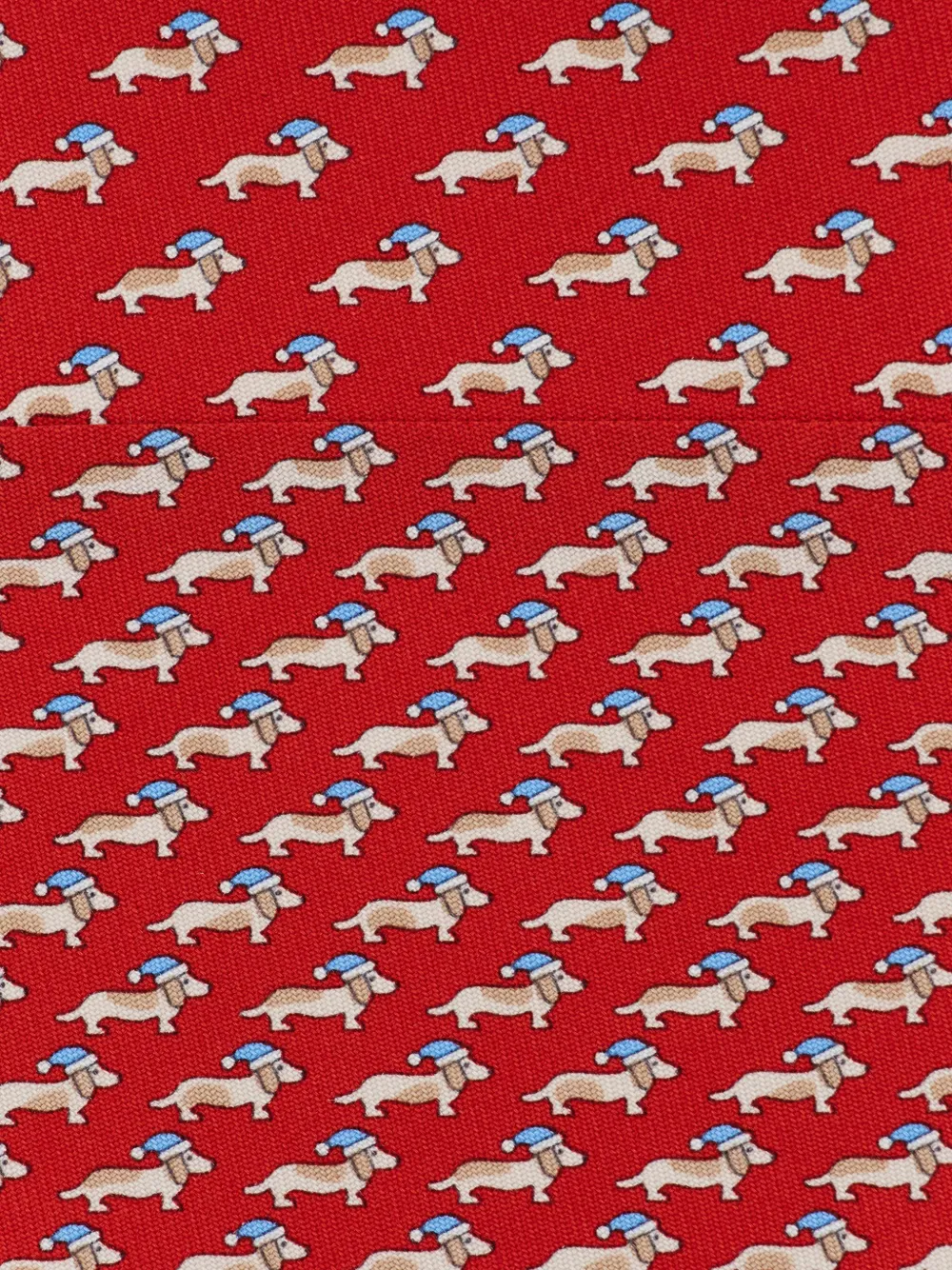 Ferragamo dachshund print silk tie Rood