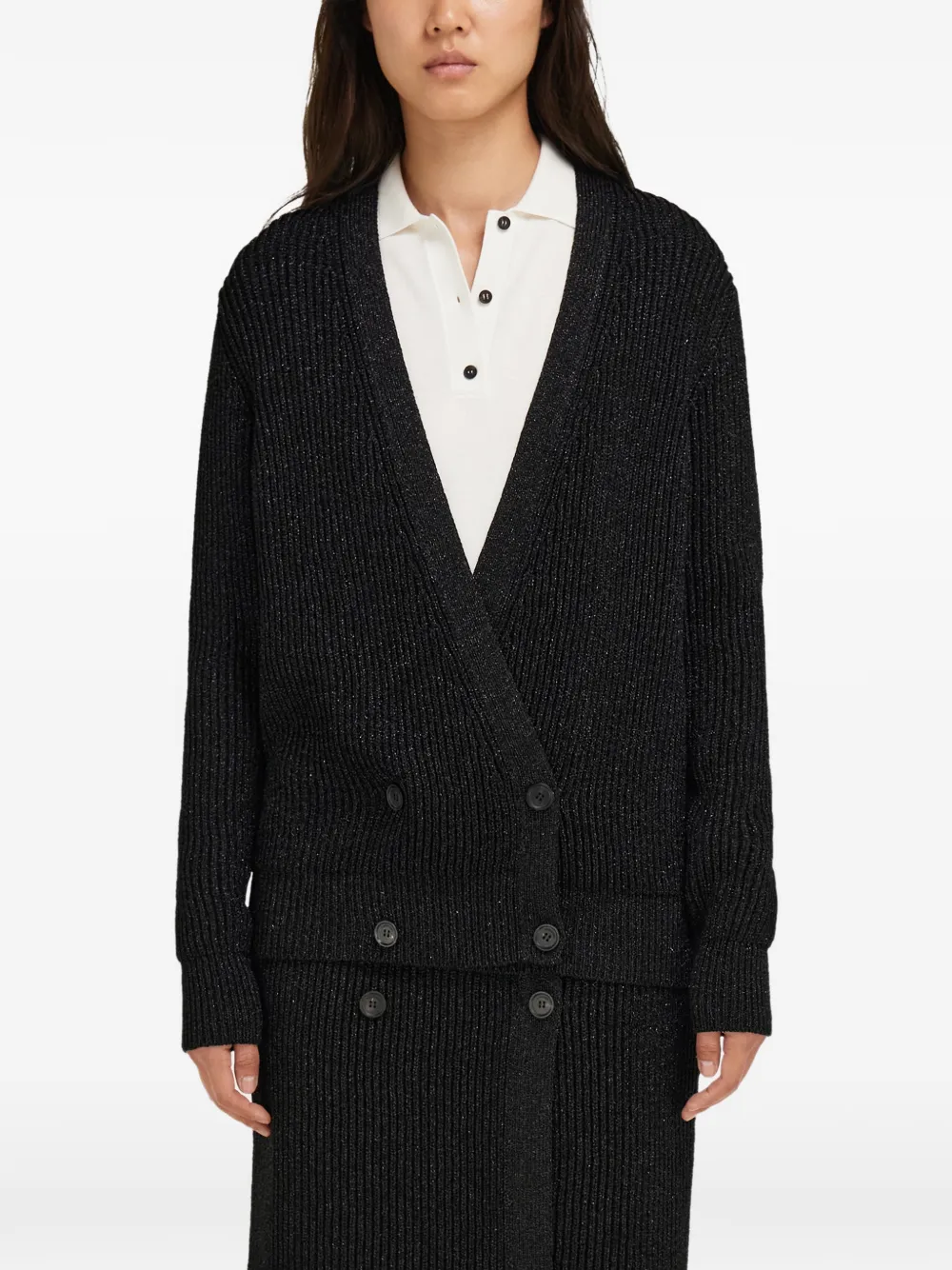 Ferragamo cardigan with lurex detail Zwart
