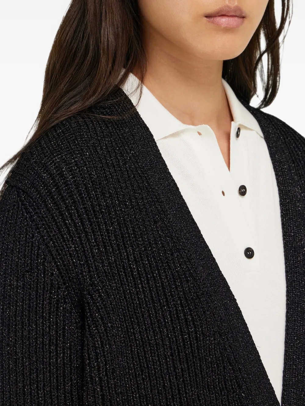 Ferragamo cardigan with lurex detail Zwart