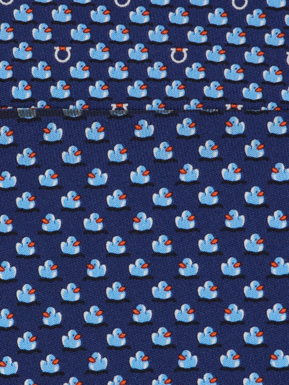Ferragamo Duckies print silk tie Blauw