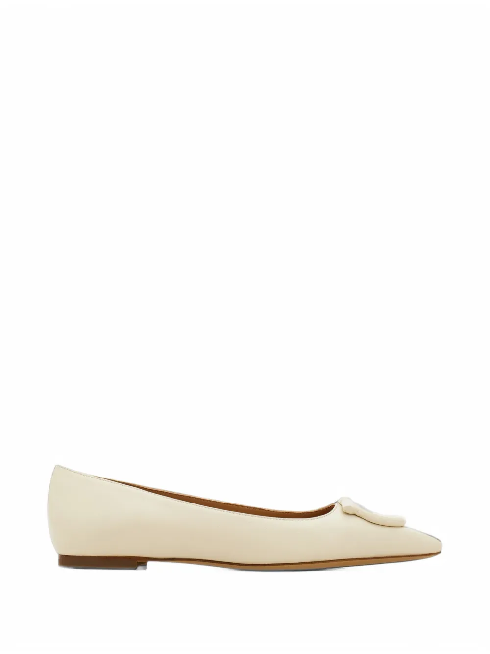 Ferragamo tonal maxi Gancini ballet flats - Nude