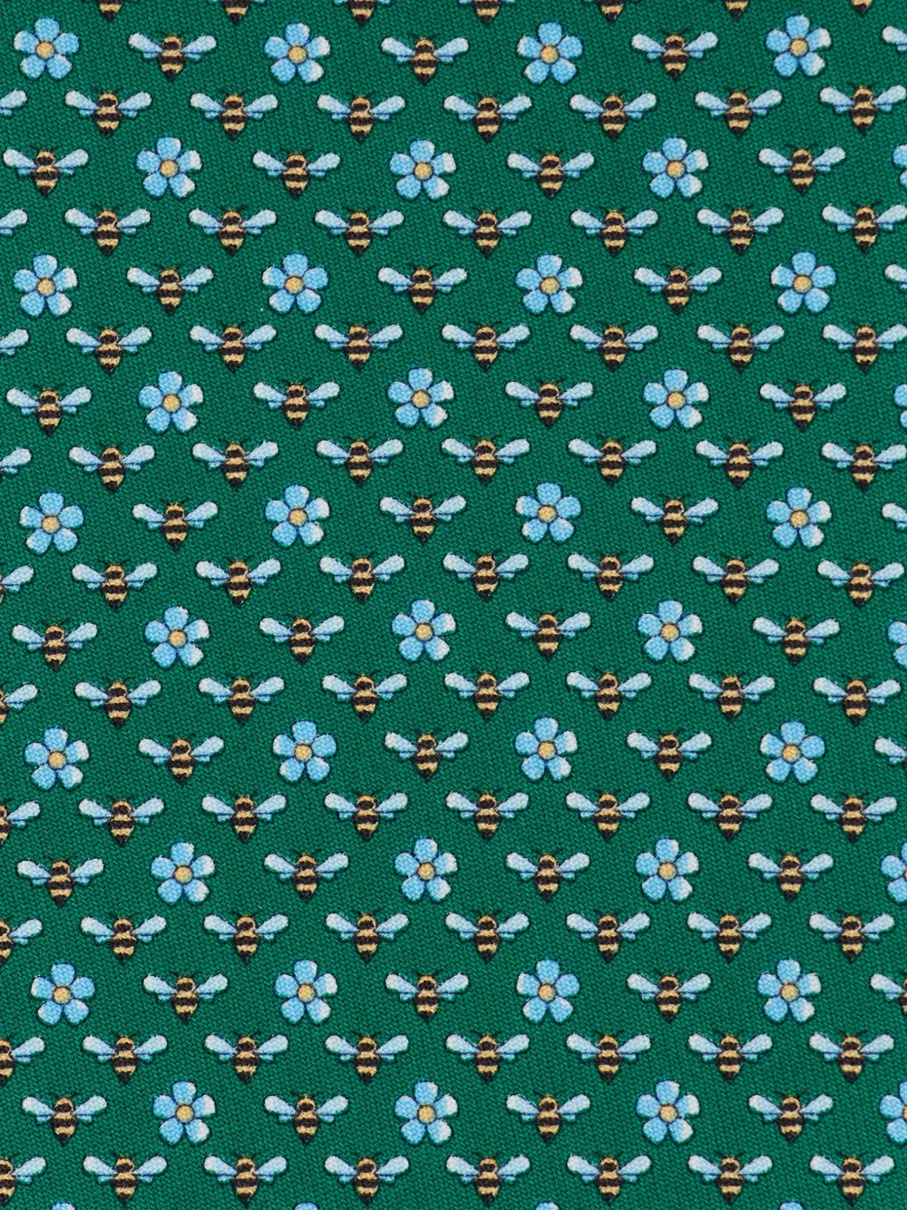 Ferragamo Bee print silk tie Groen