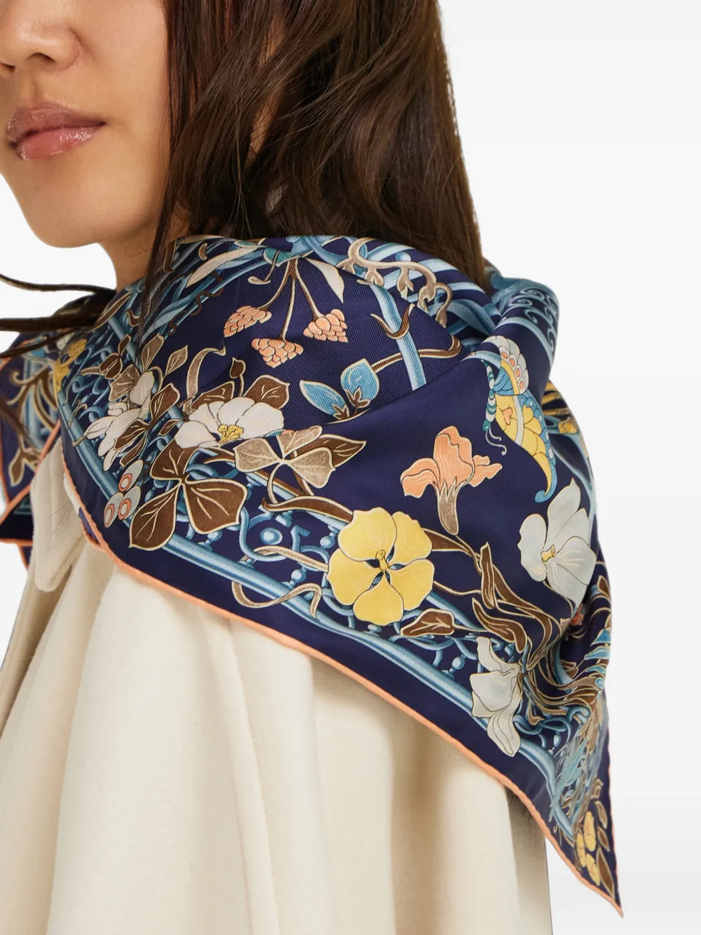 Ferragamo Liberty print silk scarf Blauw