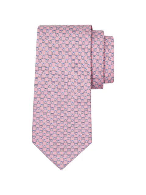 Ferragamo Gancini print silk tie