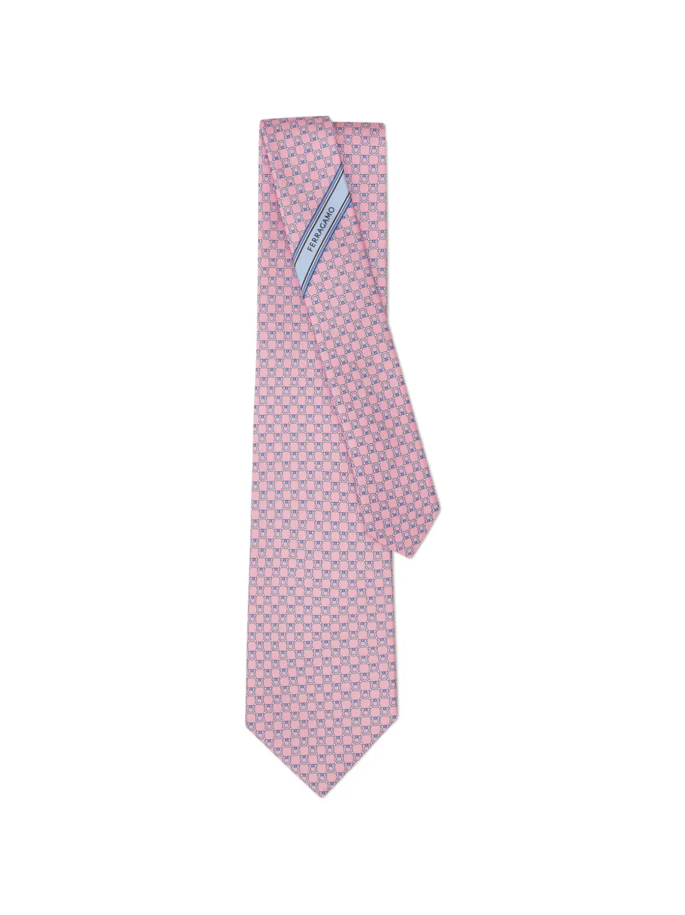 Ferragamo Gancini print silk tie Roze