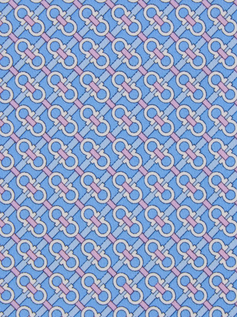 Ferragamo Gancini print silk tie Blauw