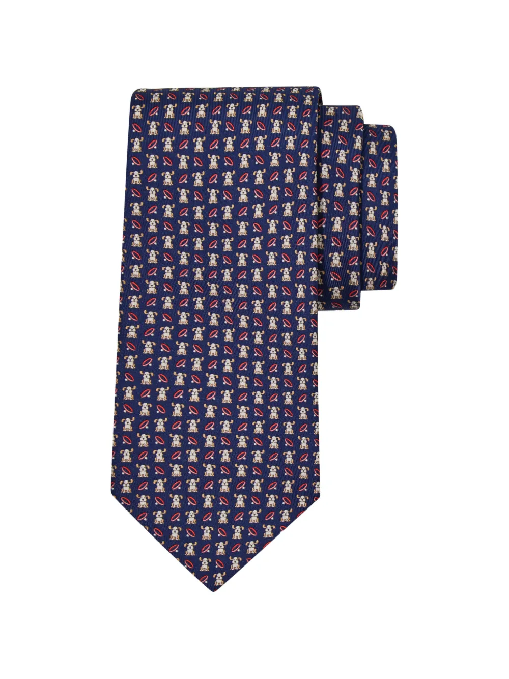 Ferragamo Fido print silk tie Blauw