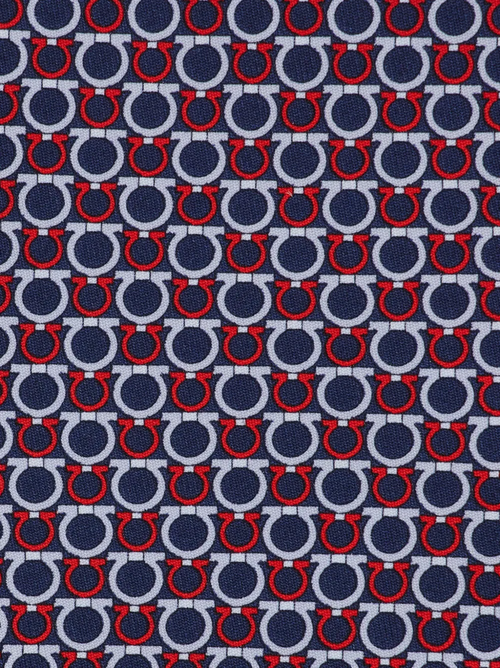 Ferragamo Gancini print silk tie Blauw