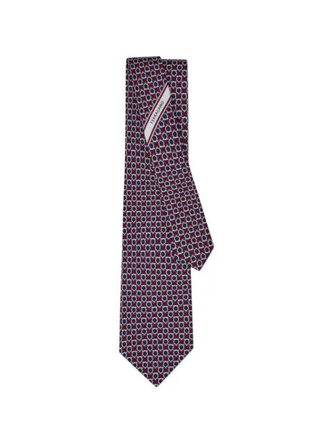 Ferragamo Gancini print silk tie
