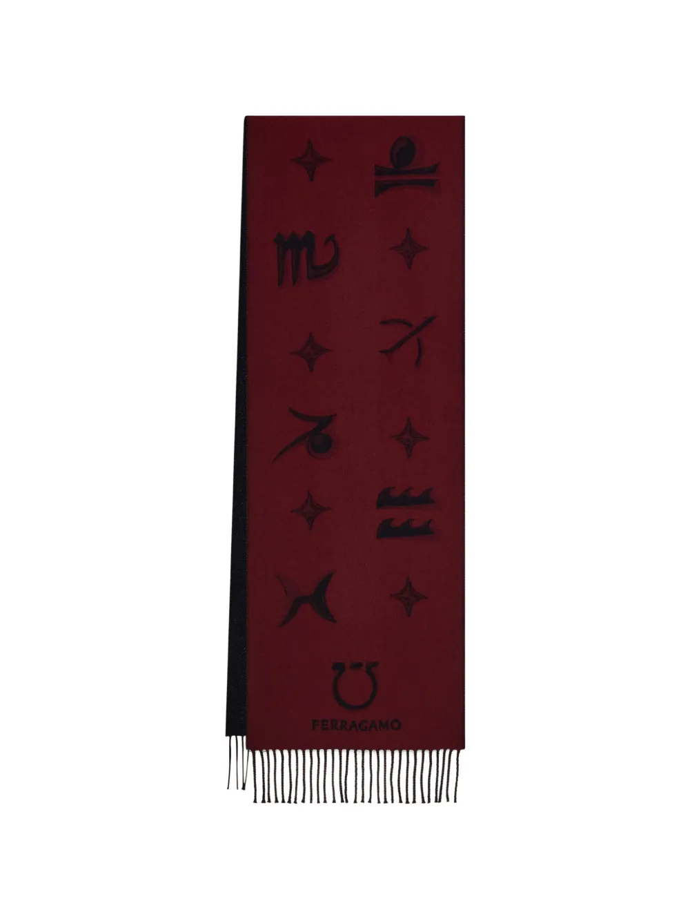 Ferragamo Horoscope print scarf - Rosso