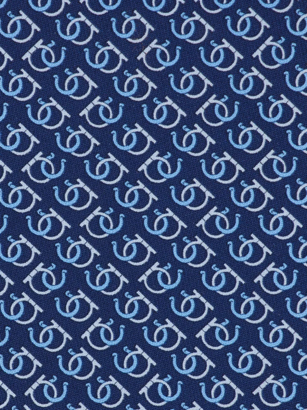 Ferragamo Good Luck print silk tie Blauw