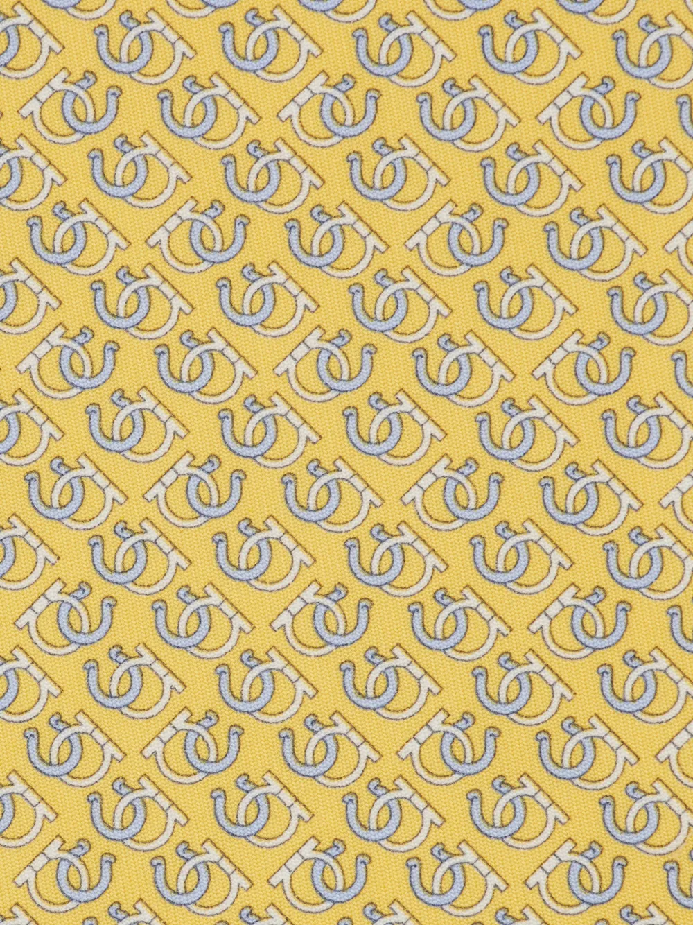Ferragamo Good Luck print silk tie Geel