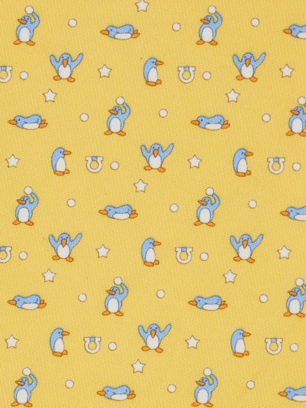 Ferragamo penguin-print silk tie Geel