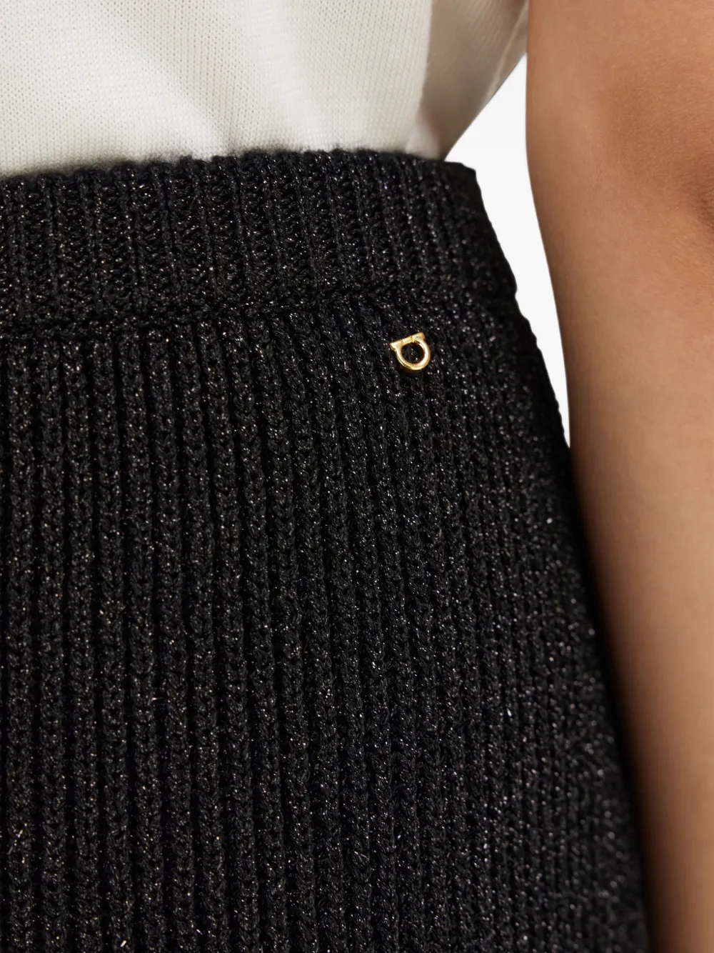 Ferragamo knitted skirt with lurex detail Zwart