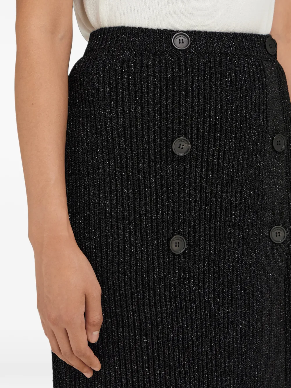 Ferragamo knitted skirt with lurex detail Zwart