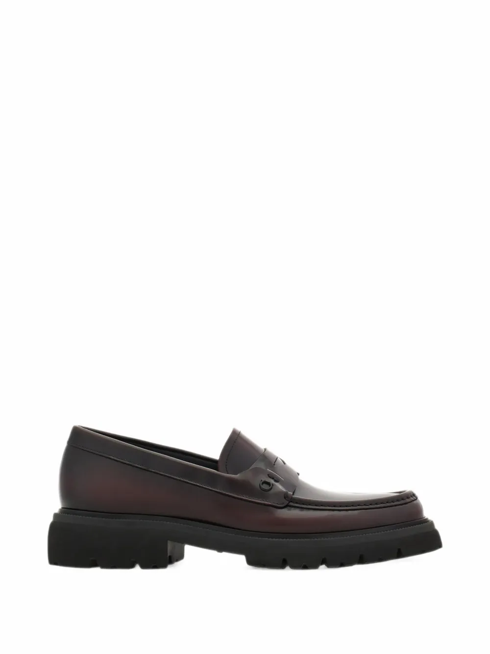 Ferragamo penny loafers with chunky tread - Marrone