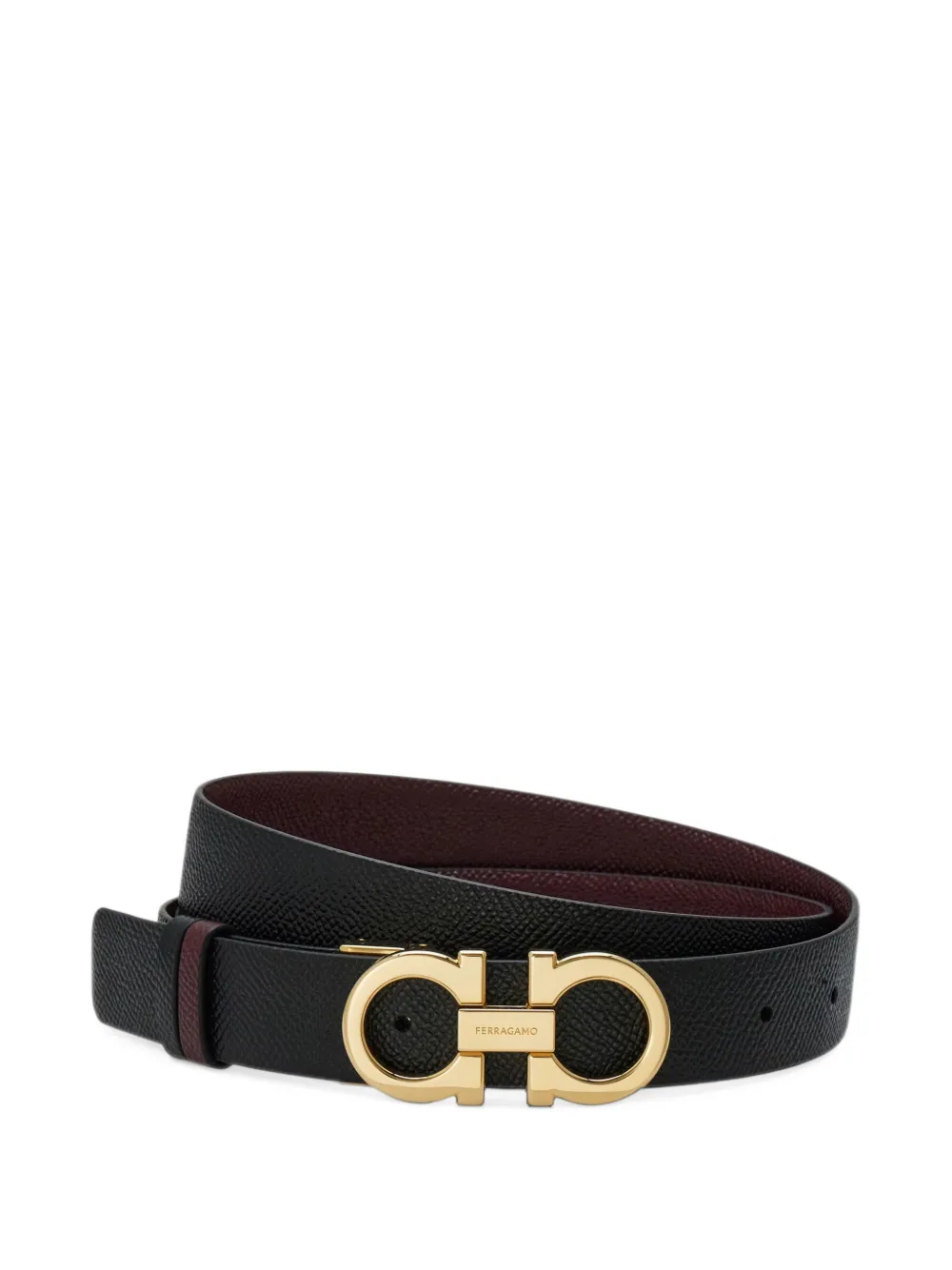 Ferragamo reversible-and-adjustable Gancini belt Zwart