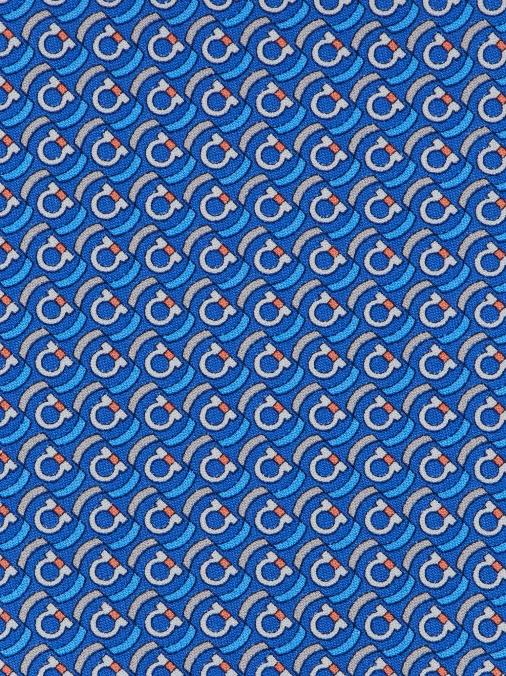 Ferragamo Brackets print silk tie Blauw