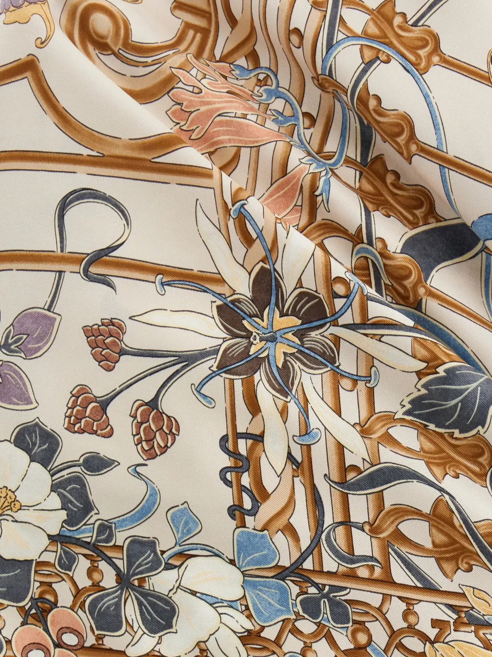 Ferragamo Liberty print silk scarf Beige