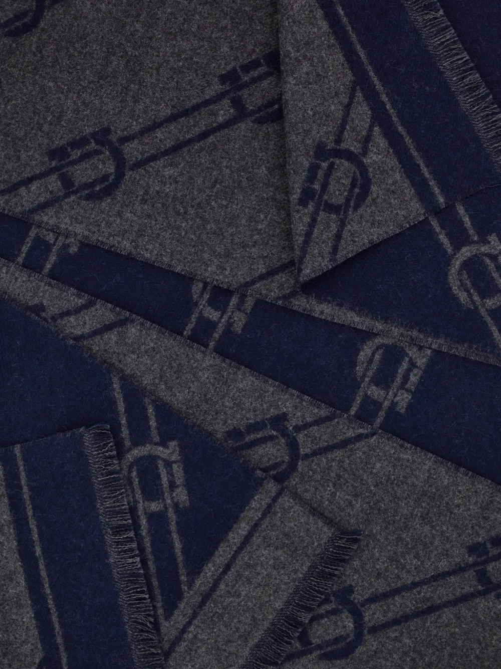 Ferragamo Regimental wool scarf Blauw