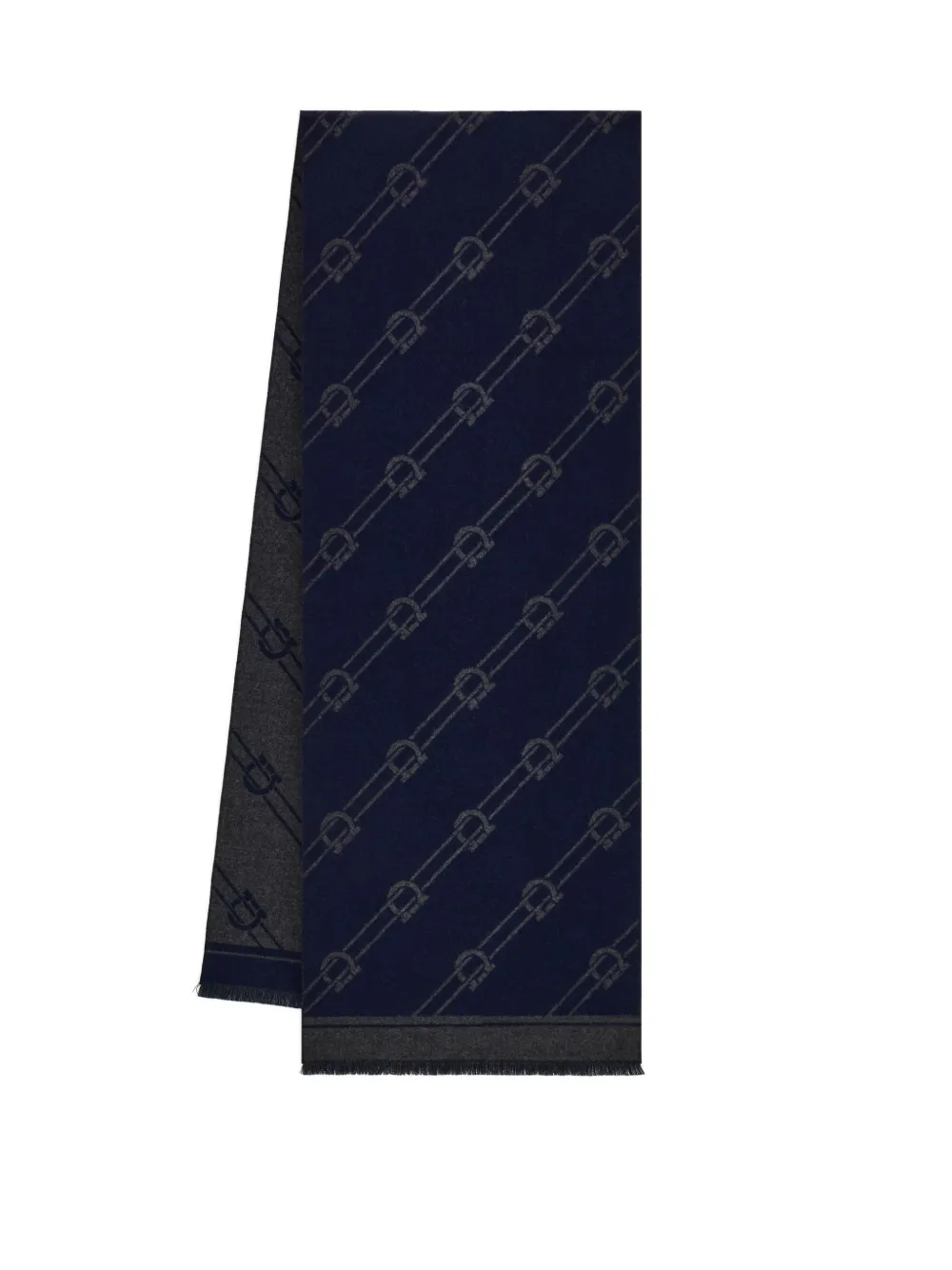 Ferragamo Regimental wool scarf Blauw