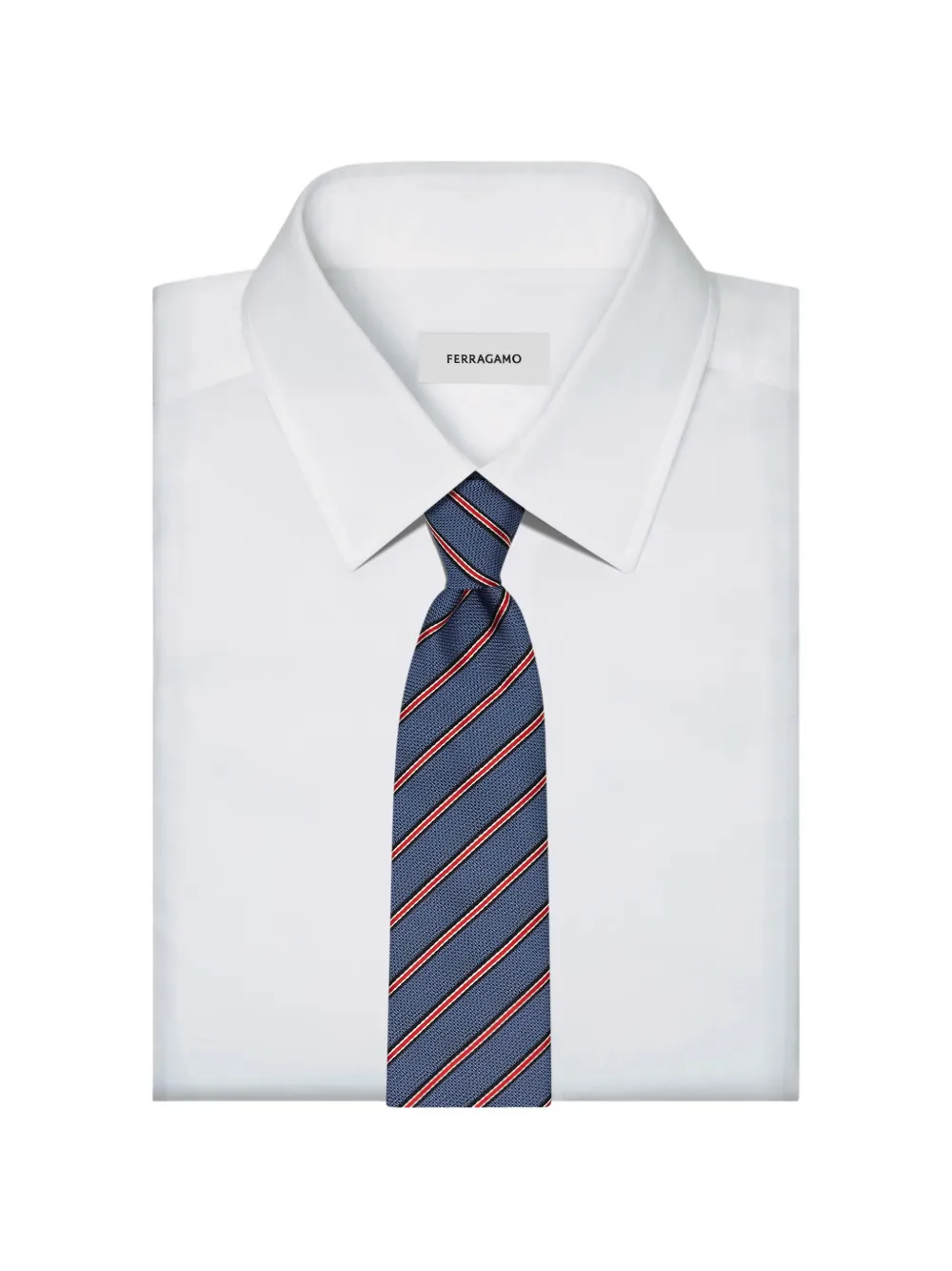 Ferragamo Regimental jacquard tie Blauw