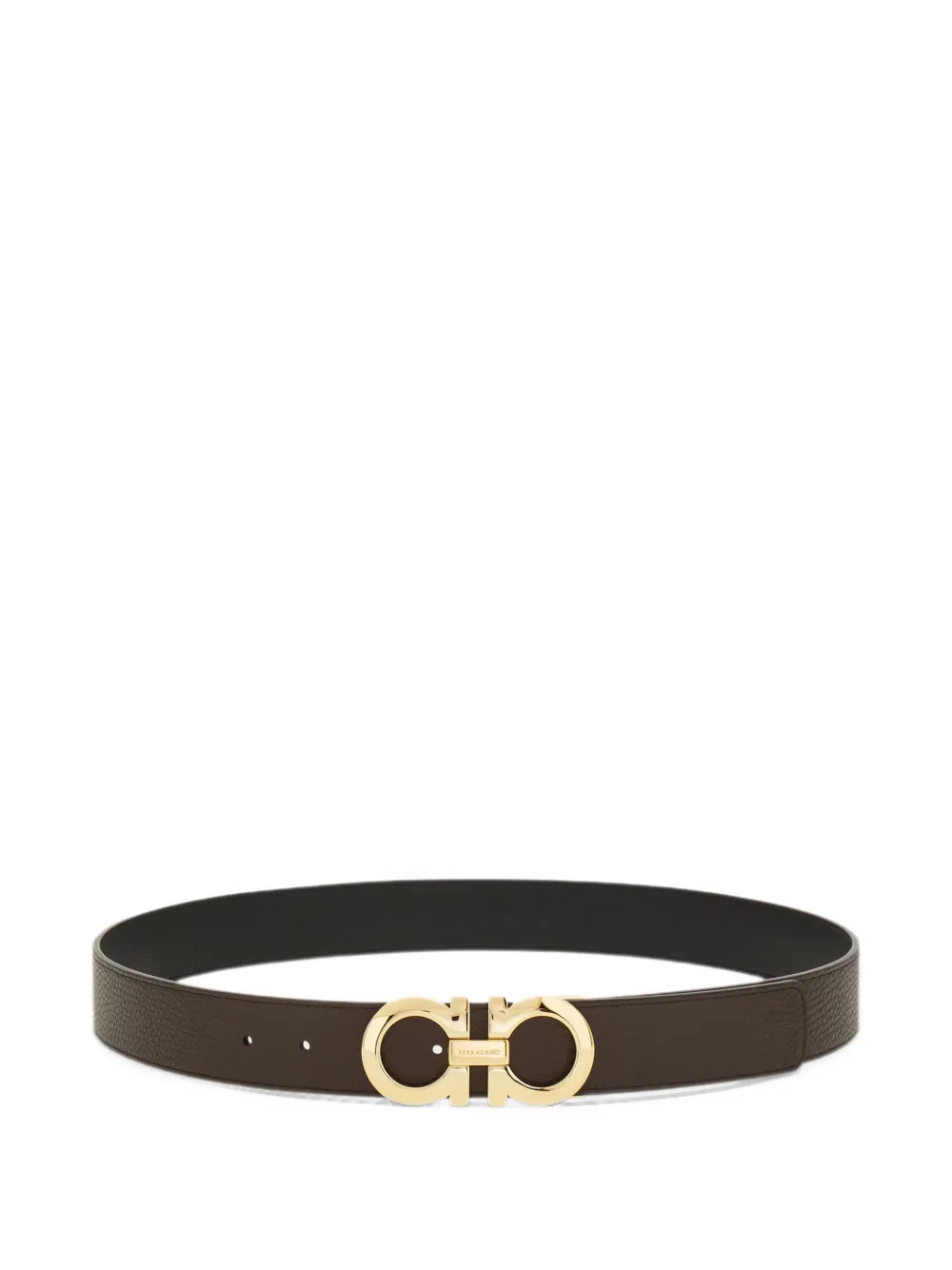Ferragamo Reversible and adjustable Gancini belt Bruin