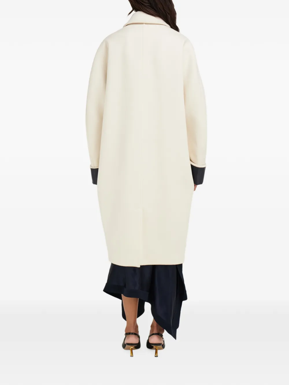 Ferragamo single breasted wool and cashmere coat Wit