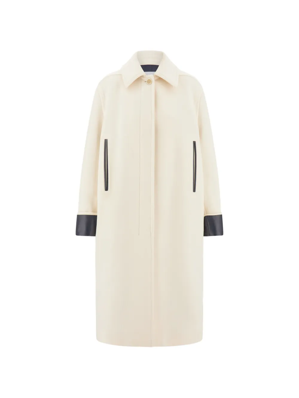 Ferragamo single breasted wool and cashmere coat Wit
