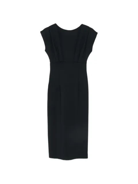 CARLA G. pleated V-back midi dress