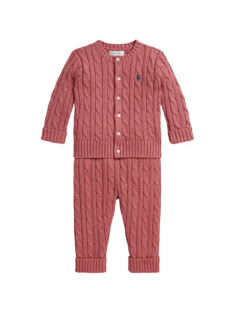 POLO RALPH LAUREN KIDS cable-knit cotton cardigan & trousers