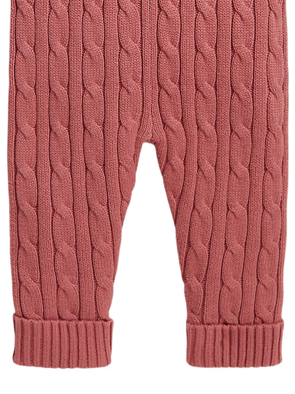 POLO RALPH LAUREN KIDS cable-knit cotton cardigan & trousers Roze