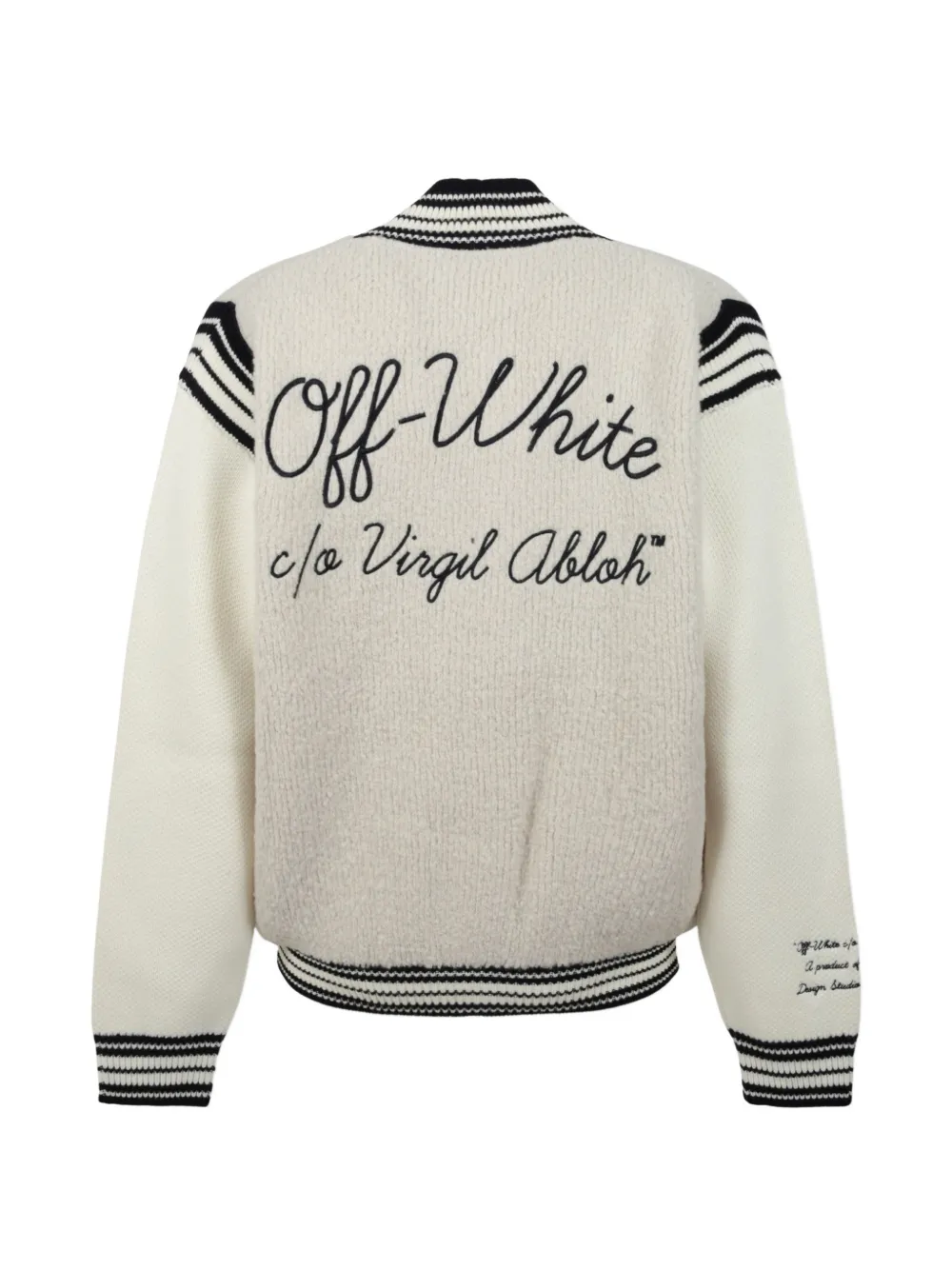Off-White bouclé varsity jacket Grijs