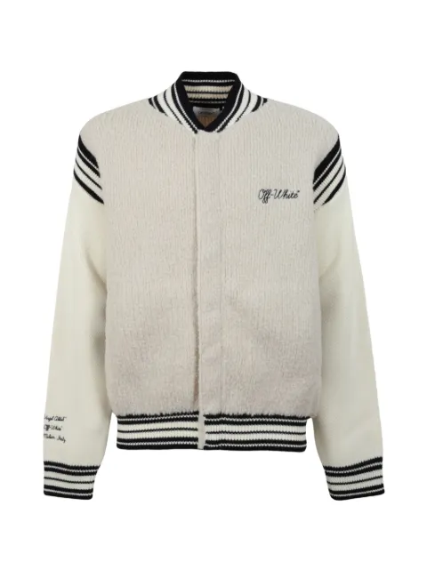 Off-White bouclé varsity jacket