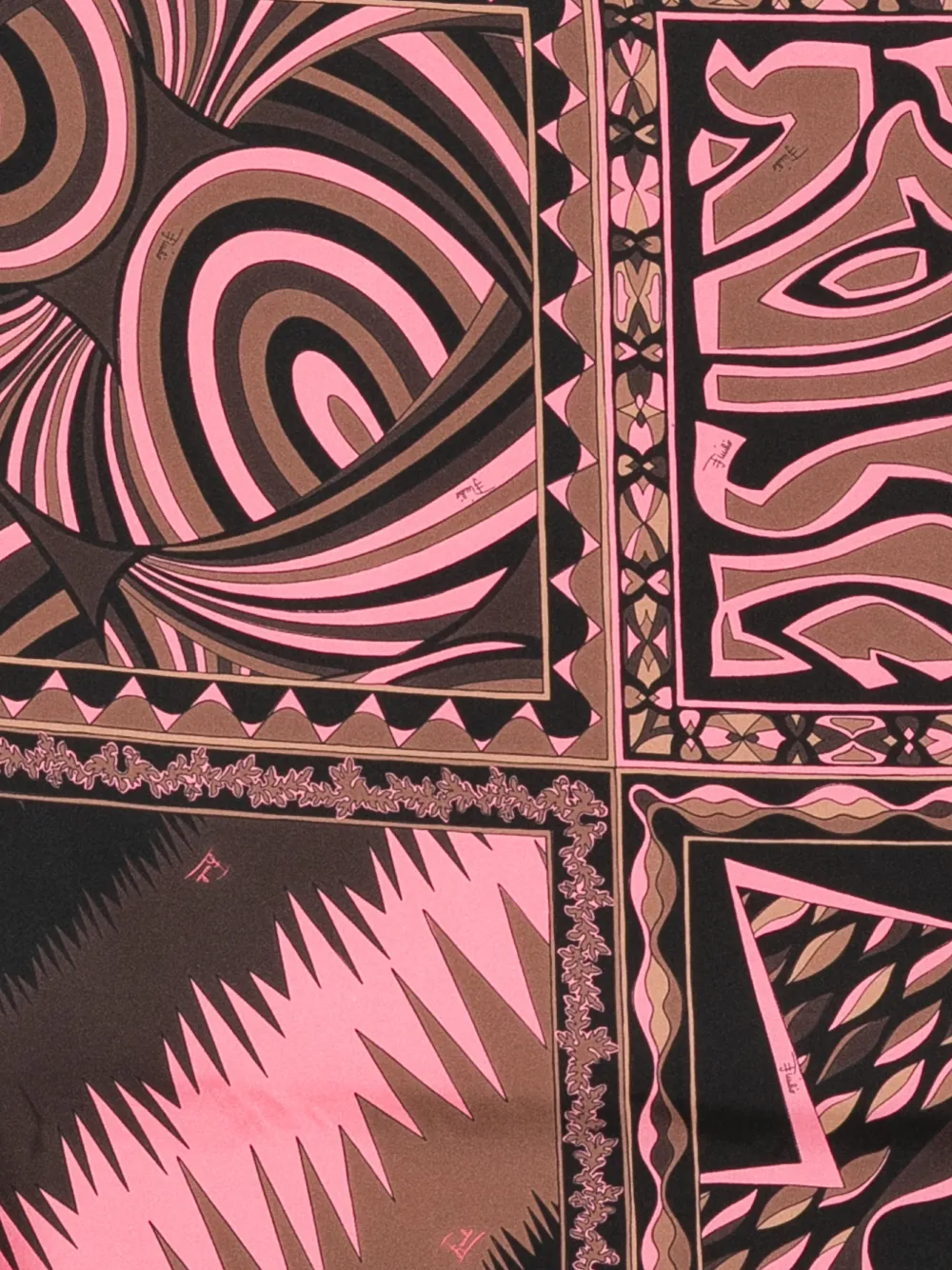 PUCCI mixed print silk scarf Zwart