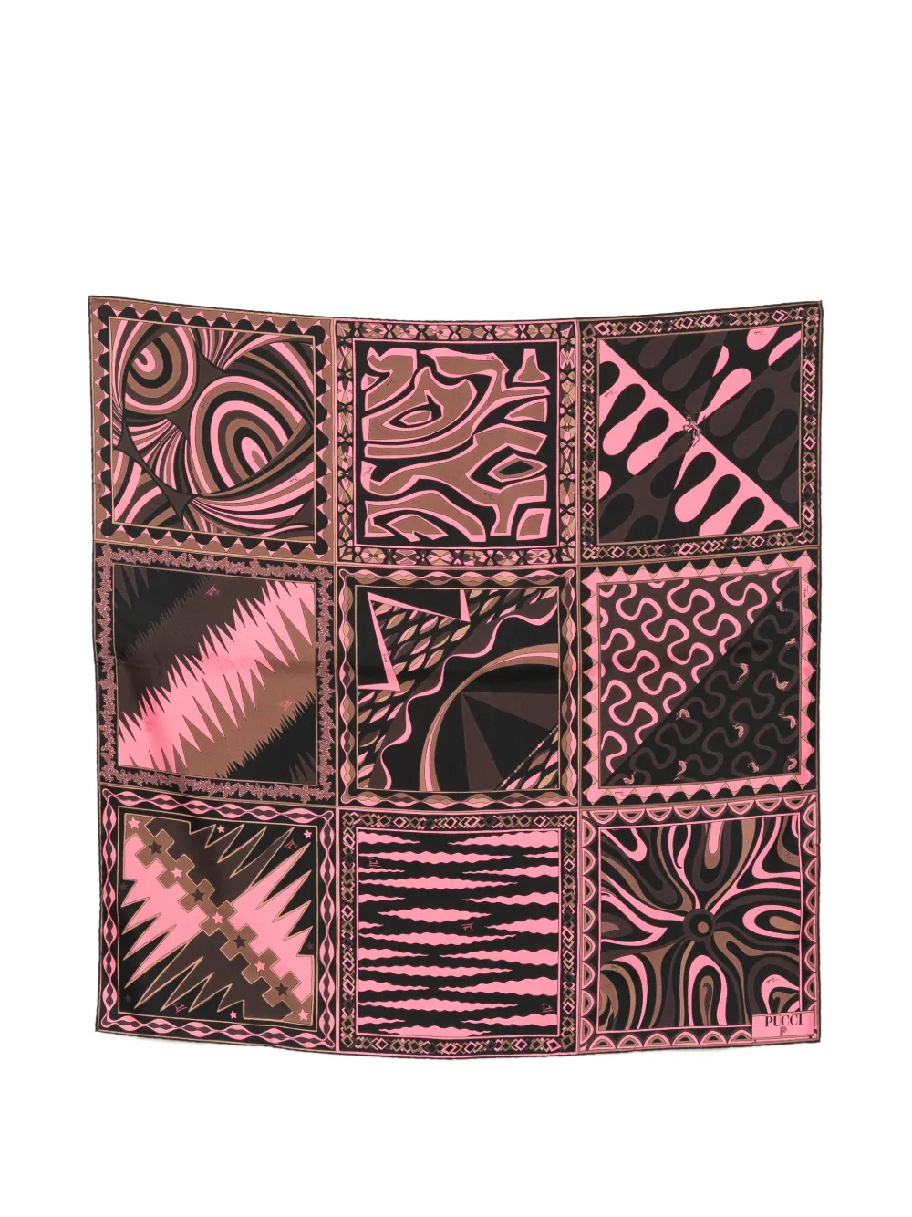 PUCCI Marmo-print silk scarf - Nero