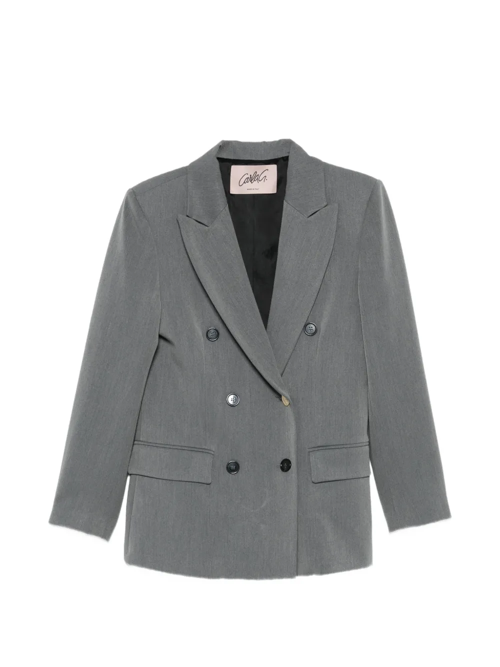 CARLA G. double-breasted peak-lapel blazer - Grey
