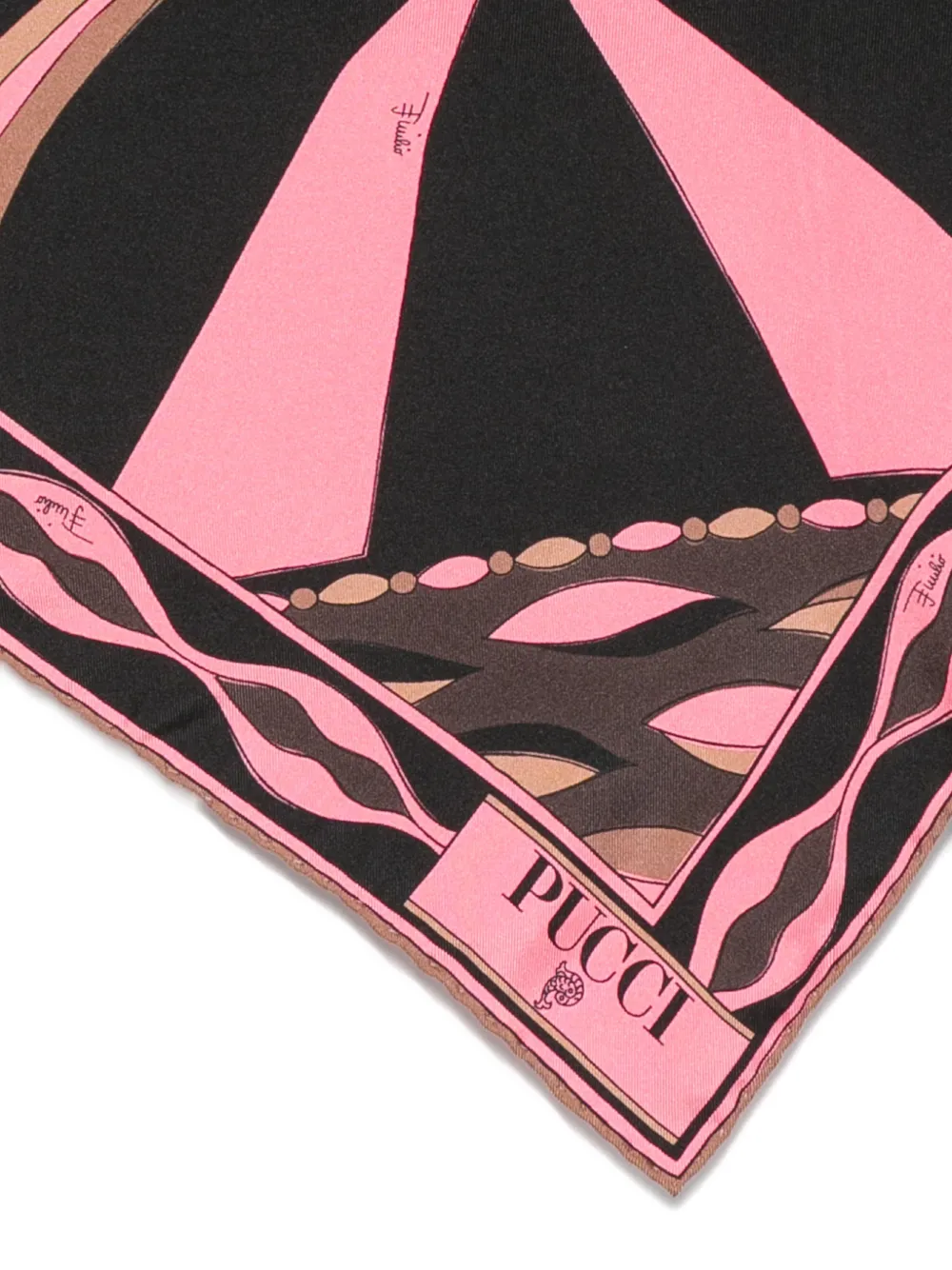 PUCCI dune print silk bandeau Zwart