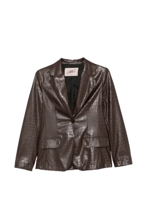 CARLA G. croc-effect single-breasted blazer