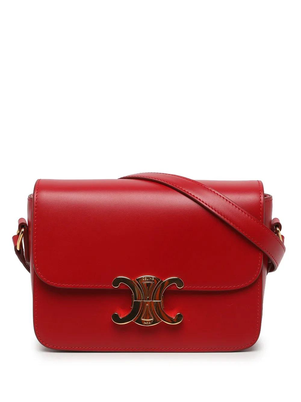 Celine Pre-Owned 2024 Teen Shiny Calfskin Triomphe crossbody bag - Rot