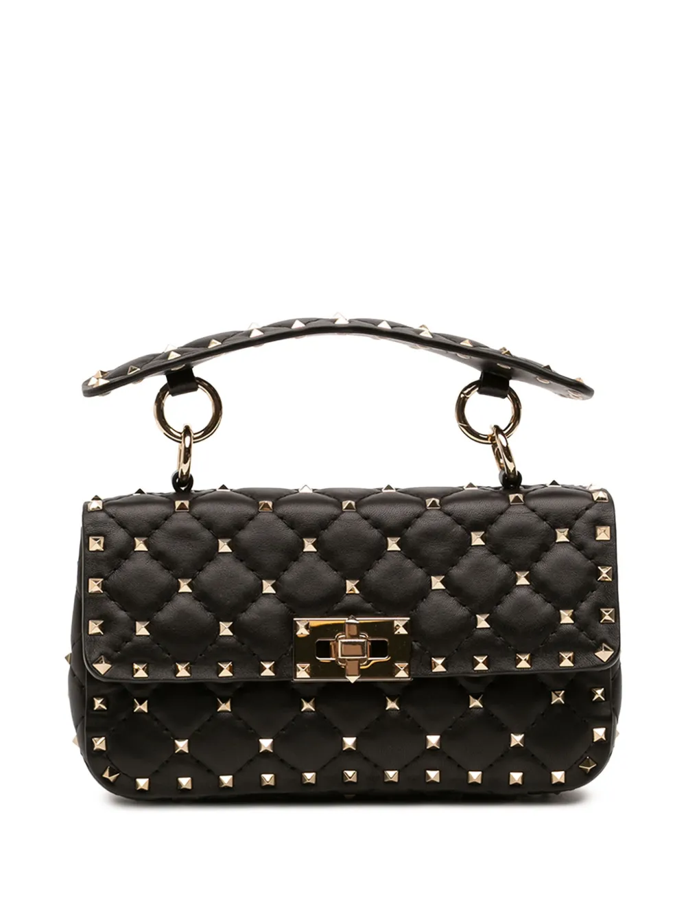 Valentino Garavani Pre-Owned 2000-2017 Small Nappa Rockstud Spike satchel - Black