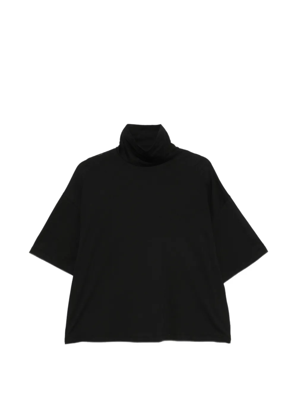 CARLA G. mock-neck short-sleeve T-shirt - Noir CARLA G. mock-neck short-sleeve T-shirt - Noir