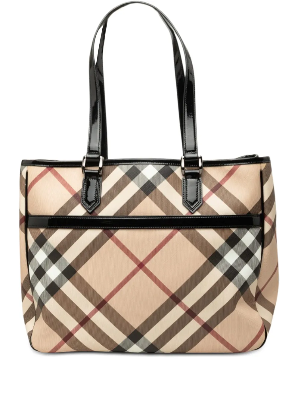 Burberry Pre-Owned 2000-2017 Supernova Check Coated Canvas tote bag - Nude