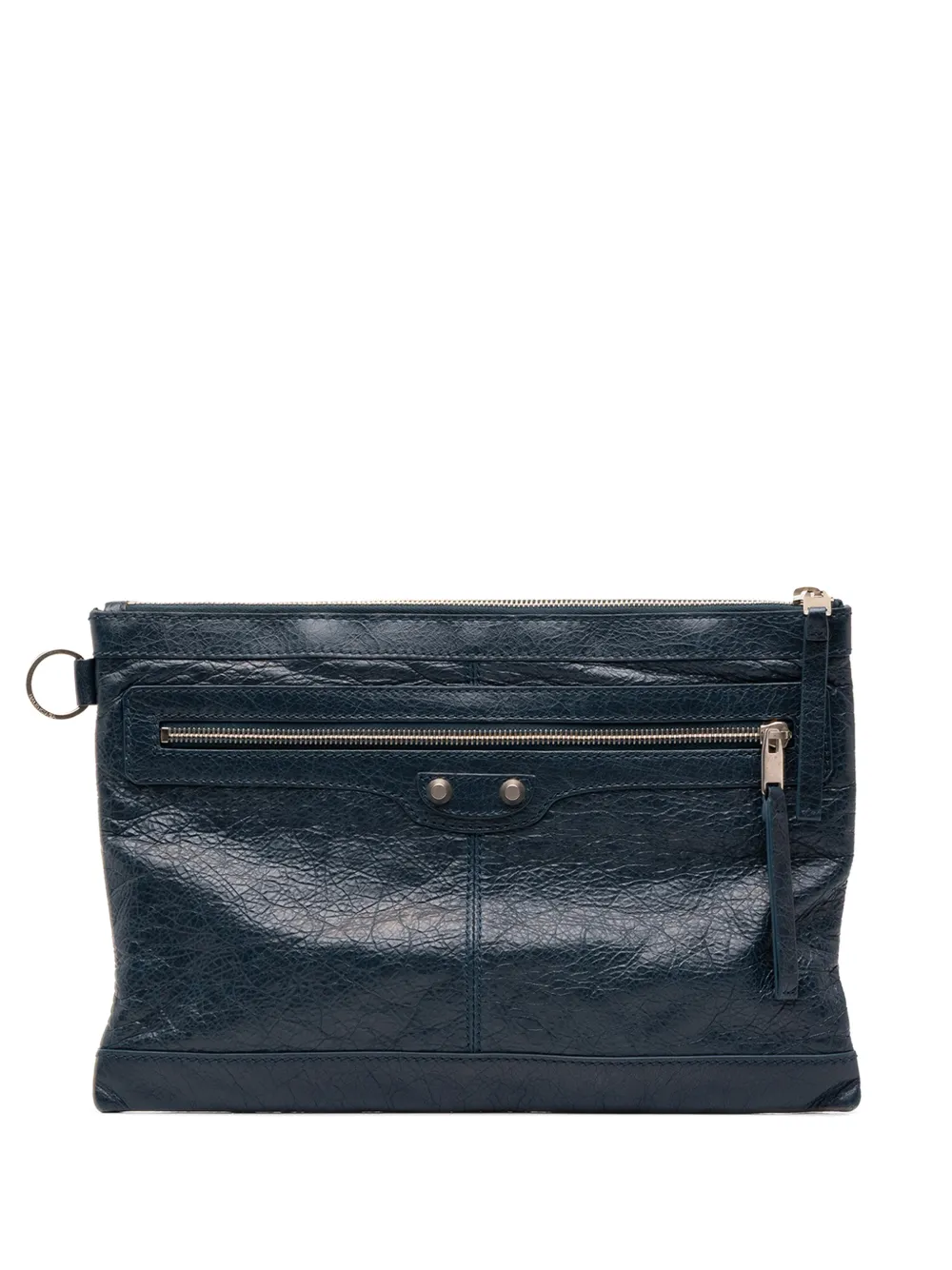 Balenciaga Pre-Owned 2014 Lambskin Motocross Classic Clip M clutch bag - Blau