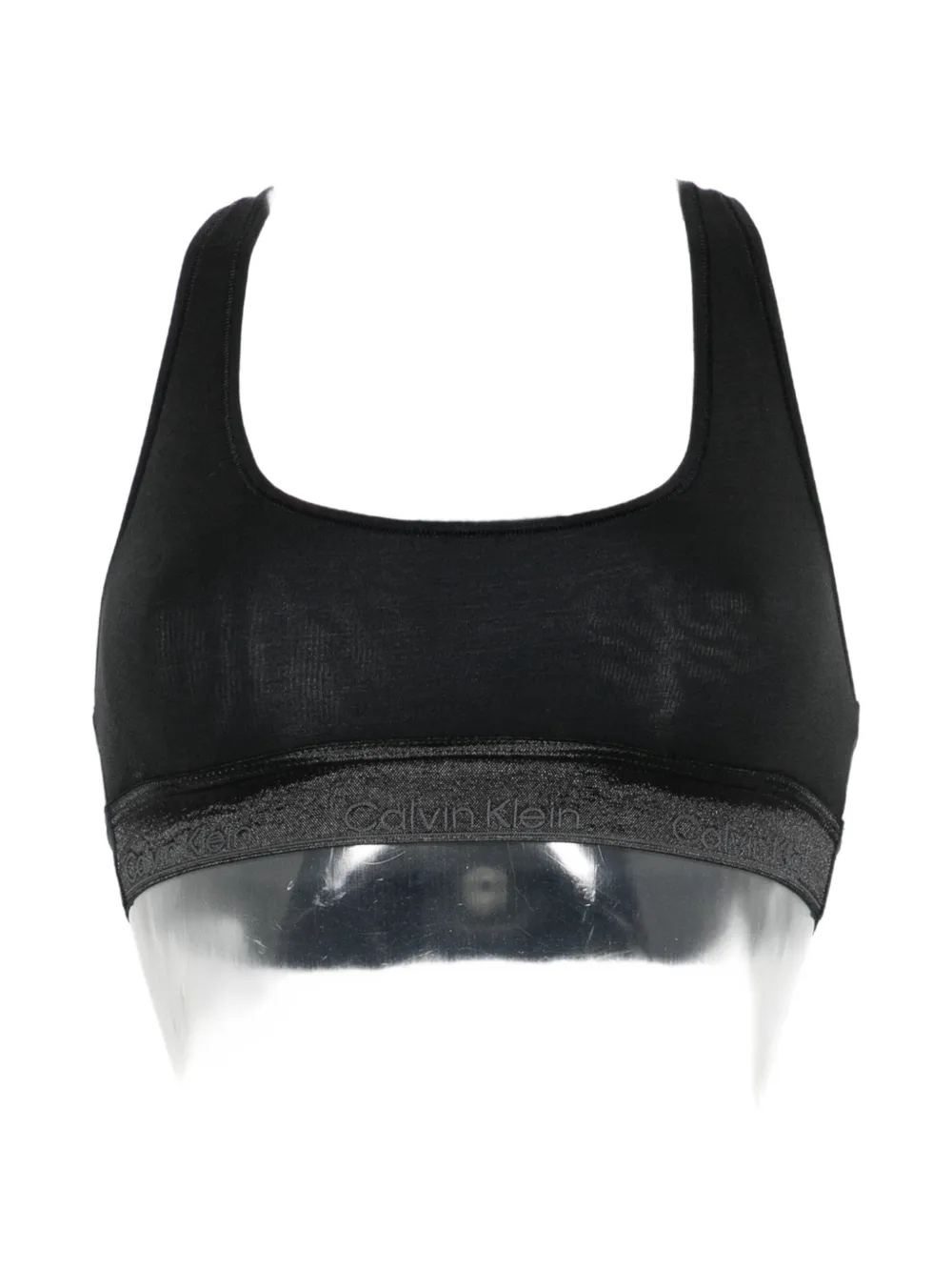 Calvin Klein logo-tape racerback bra - Nero
