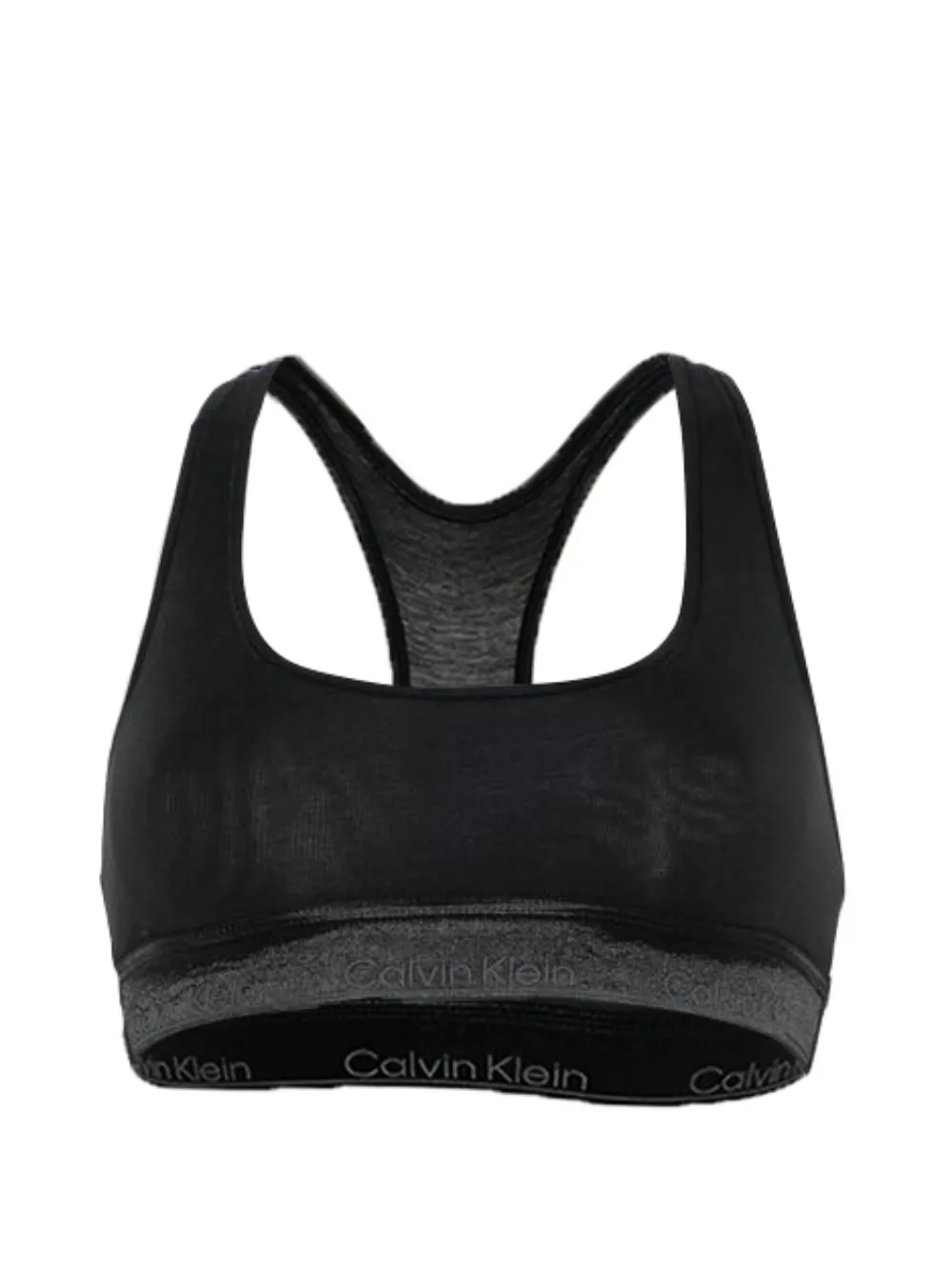 Calvin Klein logo-tape racerback bra - Nero
