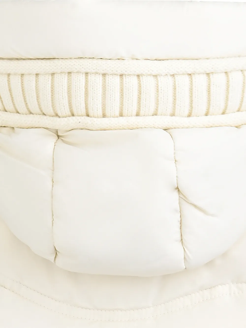 Mimi Tutu pom-pom hooded puffer jacket Beige