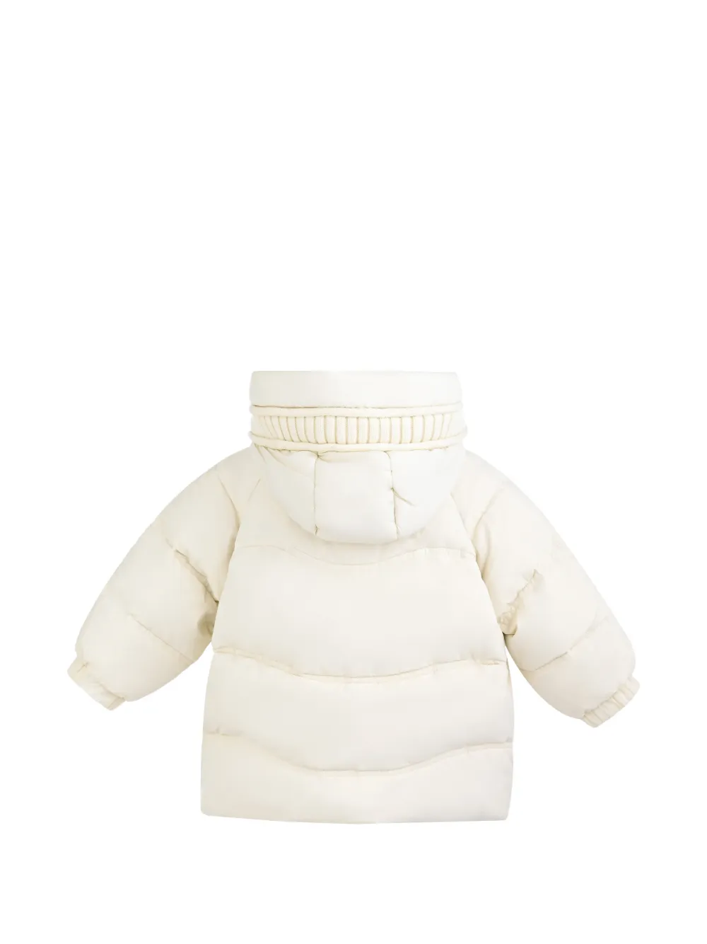 Mimi Tutu pom-pom hooded puffer jacket Beige
